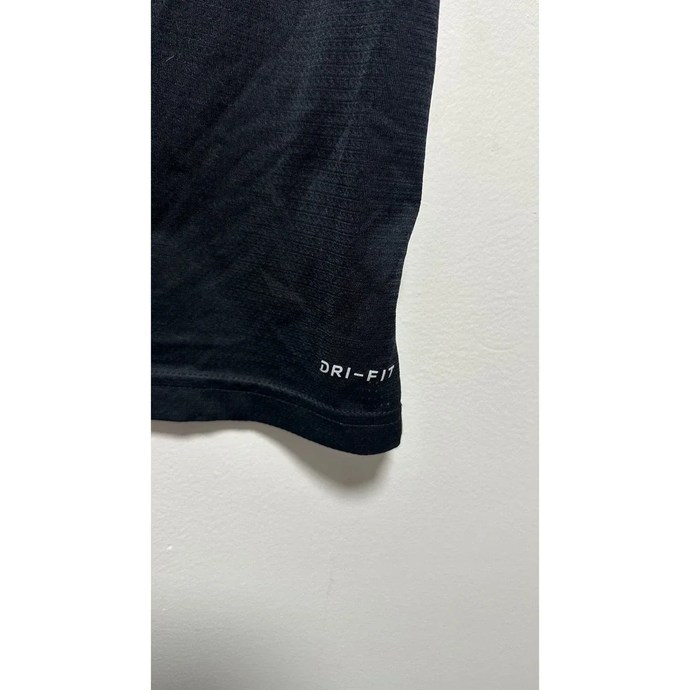 Nike Dri-FIT Kids Small Black Sleeveless Tank Top Brushstroke Swoosh Graphic